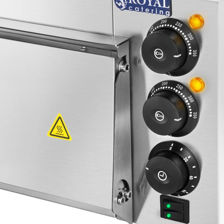 Produktbild Royal Catering Pizzaofen Flammkuchenofen Pizza Backofen Glastür 1 Kammer 350 °C Ø 60 cm (Pizzaofen Gastro)