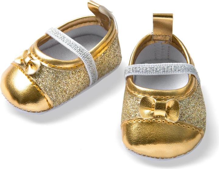 Immagine prodotto Heless Ballerine oro taglia 38-45 cm Ballerine glitter, 1 paio, passante per il tallone, da 3 anni