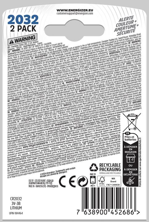 Actual product image Energizer CR2032 Ultimate Lithium (2 pcs., CR2032, 235 mAh)