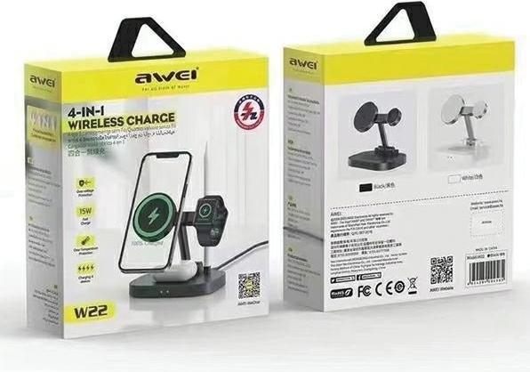 Produktbild Awei ład. indukcyjna 4w1 W22 15W Fast Charging czarny/black (15 W)