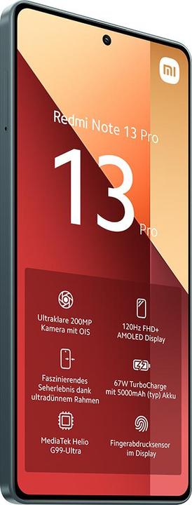Actual product image Xiaomi Redmi Note 13 Pro (256 GB, Forest Green, 6.67", Hybrid Dual SIM, 200 Mpx, 4G)