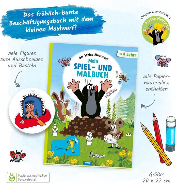 Actual product image The little mole My play and colouring book