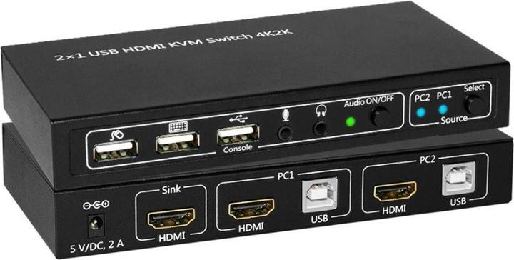 MicroConnect MC-HDMI-USBKVM Keyboard/Video/Mouse (KVM) Switch Black
