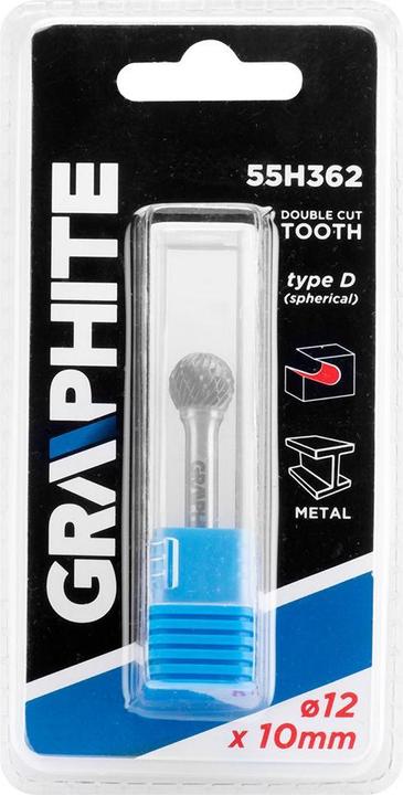 Produktbild Graphite HM D TYPE METAL CUTTER (BALL) 12 X 10 MM BOOTS 6 X 45 MM 55H362