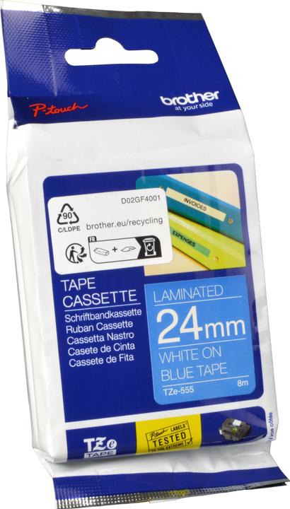 Produktbild Brother Tze-555 (2.40 cm, Blau, Weiss)