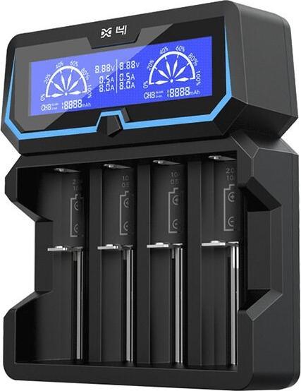 Immagine prodotto Xtar Caricabatterie per X4 18650 AA AAA celle Ni-MH Li-Ion 4 posti (1 pz., 12650, 13500, 13650, 14500, 14650, 16340, 16650, 17335, 17355, 17500, 17650, 17670, 18350, 18490, 18500, 18650, 18700, 20650, 21700, 22650, A, Sub-C, AA, AAA, Batteria + Caricabatterie)