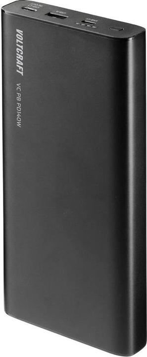 Actual product image Voltcraft VC PB PD140W Powerbank 22400 mAh Quick Charge 3.0, Power Delivery 3.0 Li-Ion Black (matt) Statusan (22400 mAh, 5 W, 82.88 Wh)