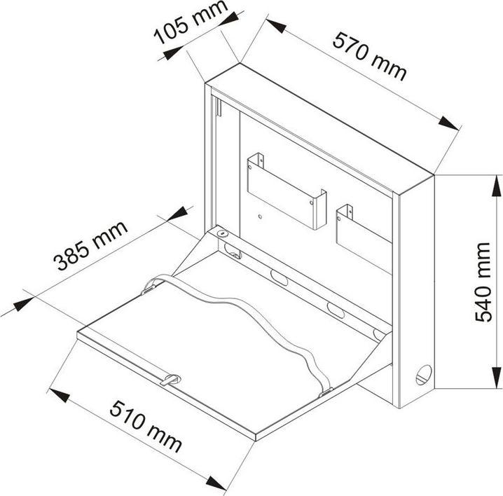 Immagine prodotto Multibrackets Cassetta a muro con serratura, bianca, capacità di carico 5 kg (Muro)