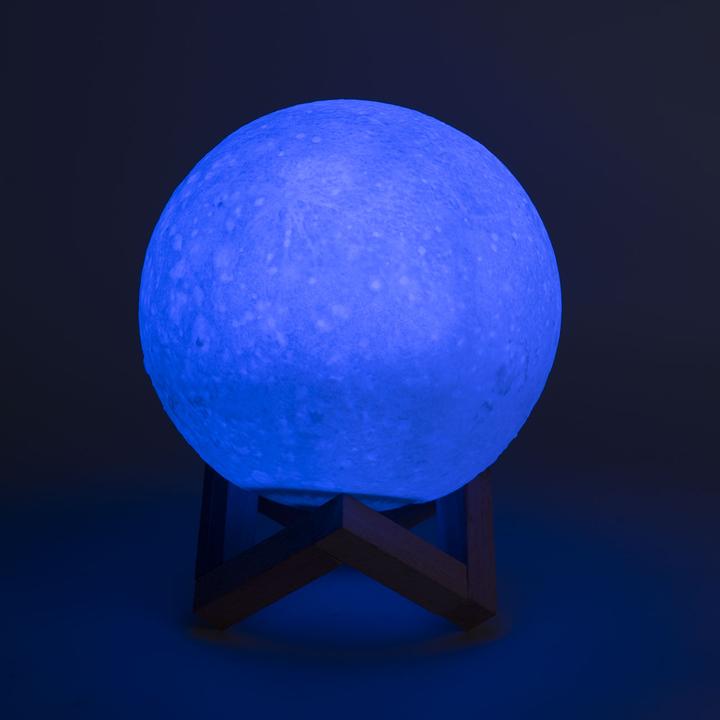 Produktbild Casativo 2er-Set 3D Mond Deko Lampe, Touch-& Fernbedienung, 16 Farben, Akku, Ø 15 cm
