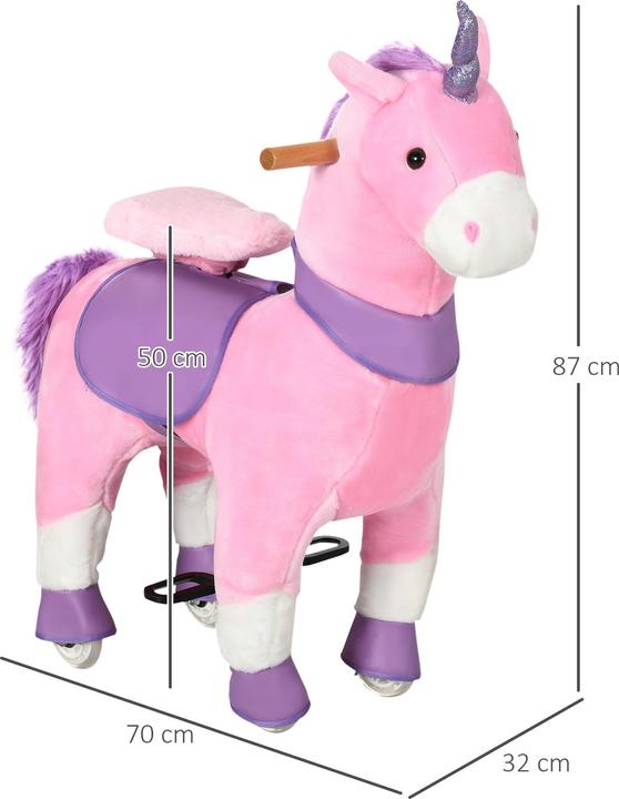 Produktbild Homcom Schaukelpferd Einhorn mit Rollen und Pedalen