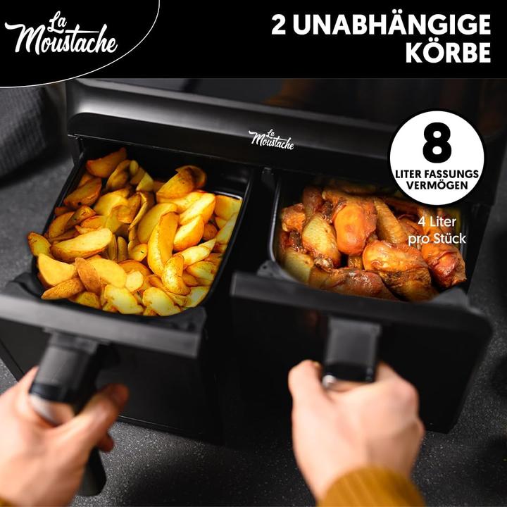 Actual product image Moustache 8 litre oil-free deep fryer, black