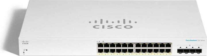 Actual product image Cisco PoE+ Switch CBS220-24P-4X 28 Port (28 Ports)