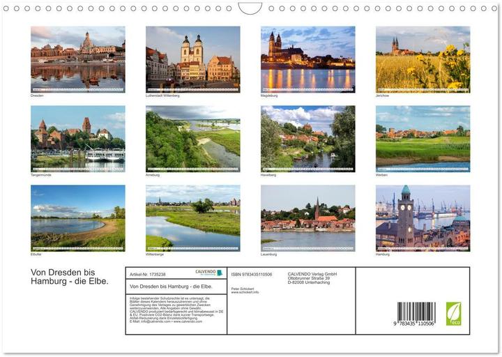 Produktbild Von Dresden bis Hamburg - die Elbe. (Wandkalender 2025 DIN A3 quer), Monatskalender (A3, Deutsch)