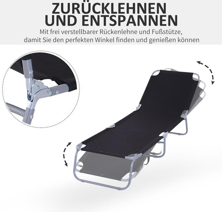 Immagine prodotto Outsunny Lettino prendisole con schienale regolabile (187 cm)