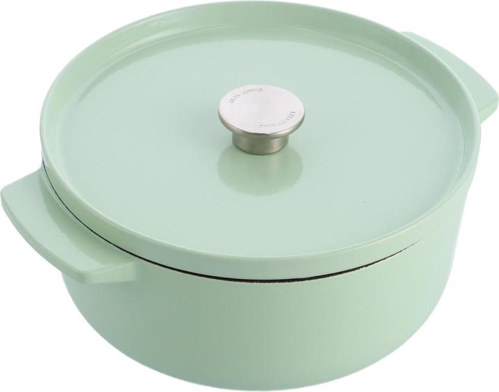 Produktbild KitchenAid braadpan emaille 26cm - pistache groen - limited edition (26 cm, Bräter + Schmortopf, Gusseisen)