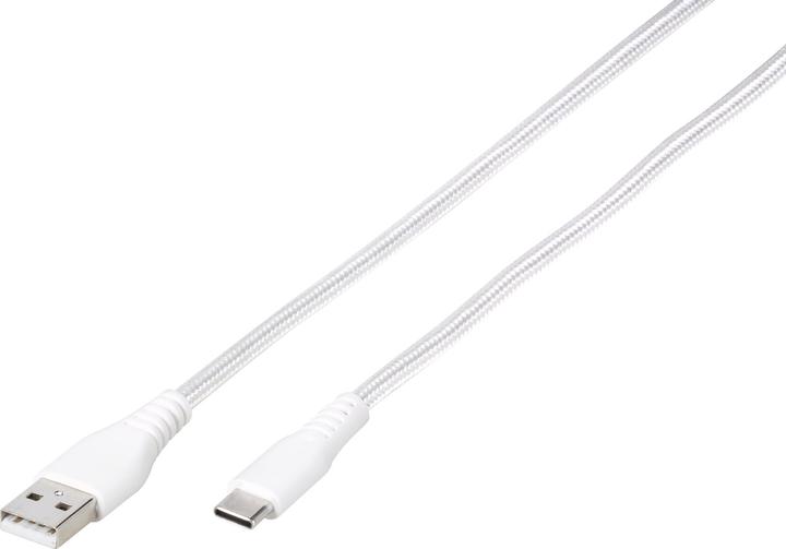Immagine prodotto Vivanco Cavo USB-C Longlife, nylon, spina USB-A <> spina USB-C, max. 18W, bianco, 2,50m (2.50 m, USB 3.2 Gen 1)