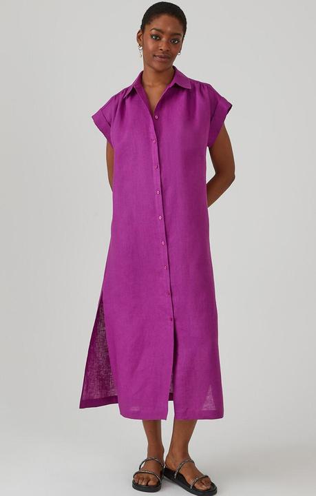 La Redoute Collections Langes Hemdblusenkleid Signature aus Leinen (XS)