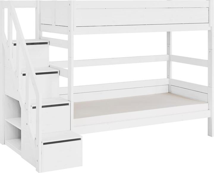 Immagine prodotto Lifetime Kidsrooms Letto a castello familiare con scale e rete a doghe Deluxe con letto ospite (90 x 200 cm)