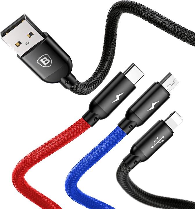 Image du produit Baseus Trois couleurs primaires 3 en 1 (1.20 m, USB 2.0)