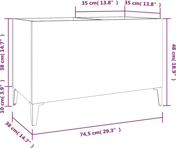 Immagine prodotto VidaXL Plattenschrank Braun Eichen-Optik 74,5x38x48 cm Holzwerkstoff
