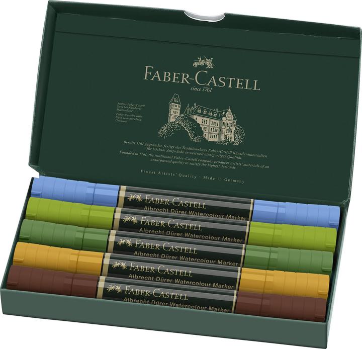Immagine prodotto Faber-Castell Marcatore ad acquerello Albrecht Dürer 5s Etiu, Plein Air (Marrone, 1 mm, 5 x)