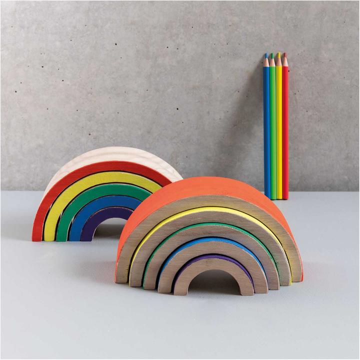Actual product image Rico Design Wooden rainbow, 5-pcs., pine wood (18 x 9 x 5 cm)