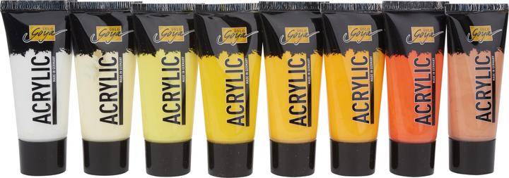 Immagine prodotto Solo Goya Set in acrilico (Beige, Blu cobalto, Verde chiaro, Ossido marrone scuro, Avorio, Verde foglia, Blu coelin, Giallo-verde, Blu oltremare, Turchese, Viola, Vera arancia, Verde permanente, Blu primario, Marrone scuro, Ocra, Rosa, Terracotta, Azzurro, Rosso vino, Cremisi, Luce gialla reale, carminio, 640 ml)