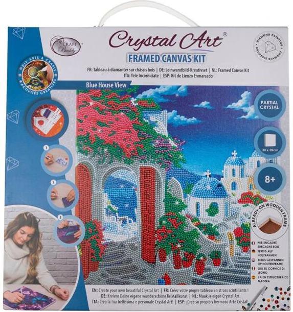 Produktbild Craft Buddy Blaues Haus Aussicht, 30x30cm Crystal Art Kit
