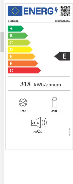 Energy Label Gorenje NRR9185EAXL (550 l)