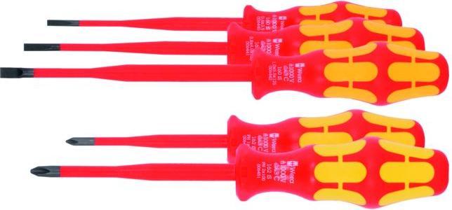 Actual product image Wera Electrician's screwdriver range, 5-piece for slotted and Phillips, fully insulated