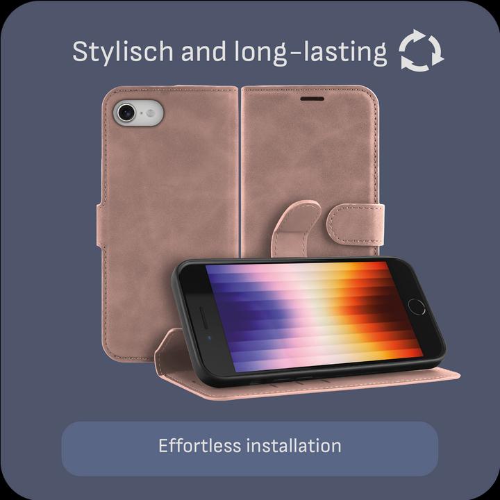 Actual product image Cazy Premium wallet case for iPhone SE 2022, magnetic wallet case, card slots, stand - (Apple iPhone SE (3rd Gen))