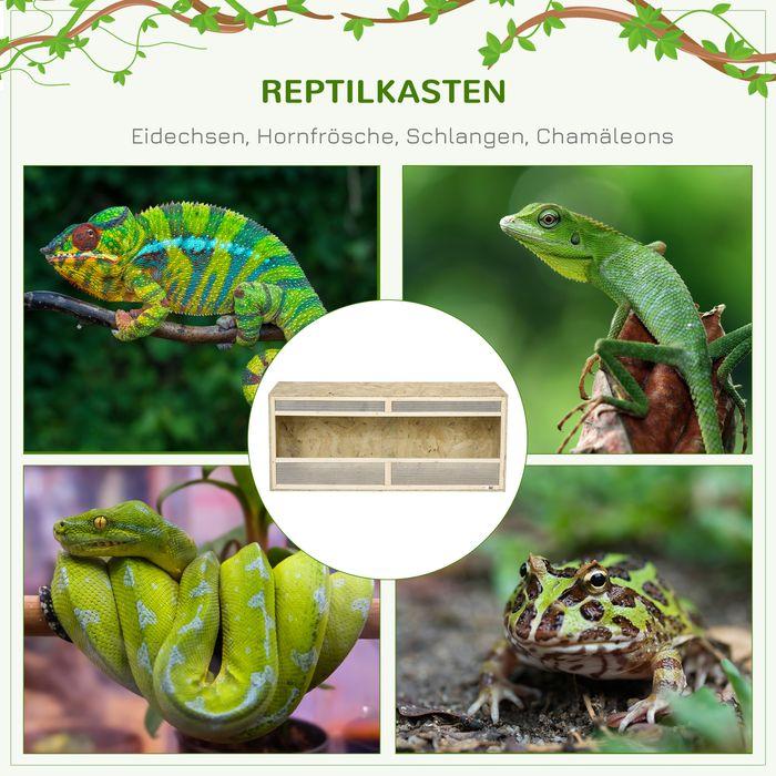 Produktbild Swisshandel24 Terrarium für Reptilien/Amphibien, Glasschiebetüren, Lüftungsgitter, 120x50x50cm