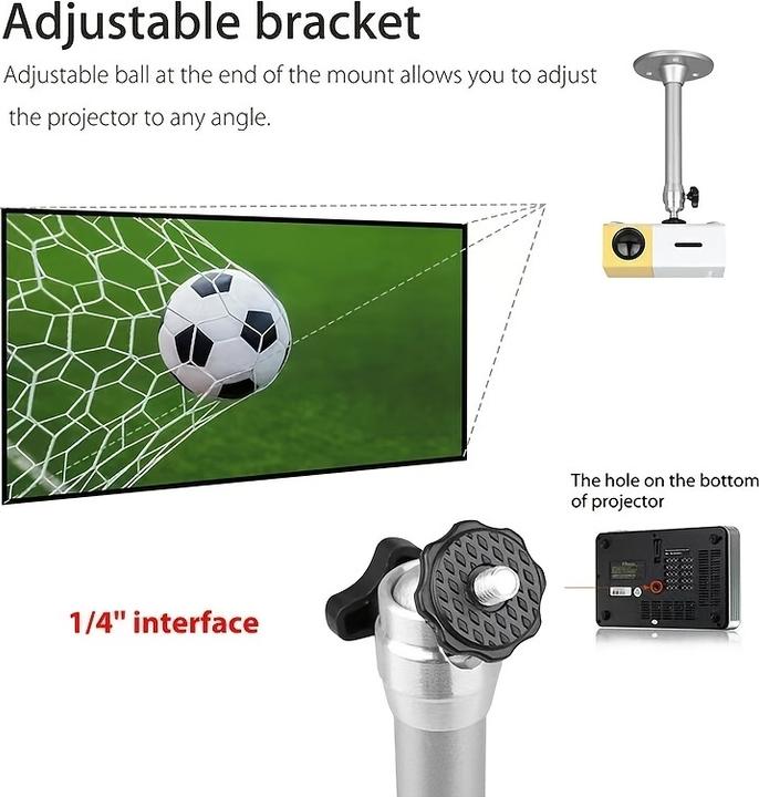 Actual product image PhoneLook Wand- / Deckenhalterung für Projektor HY300 (oder andere) mit integriertem Montagesystem (Wall, Ceiling)