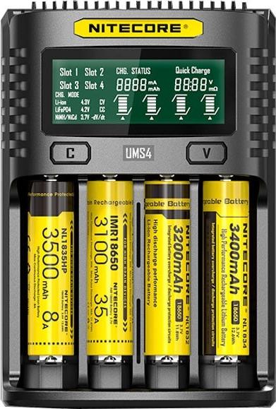Actual product image Nitecore UMS4 USB quick charger (1 pcs., AAA, AA, Battery + charger)