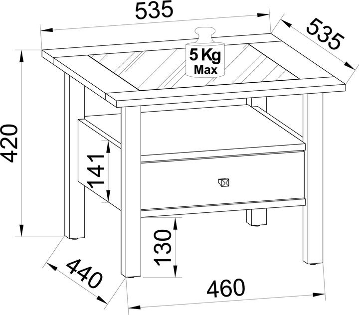 Actual product image VCM Kenneth (54 x 54 x 42 cm)