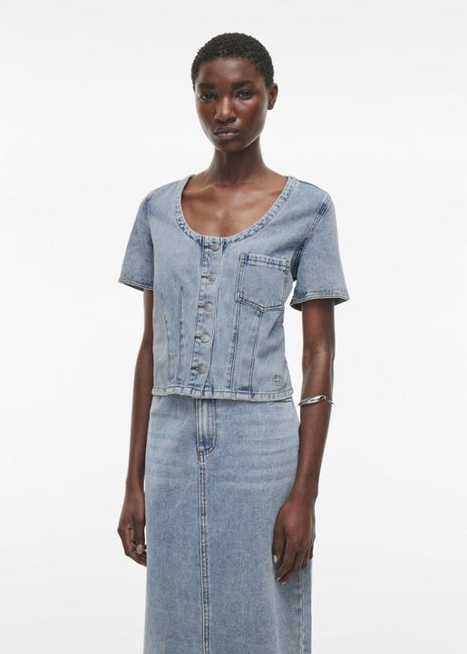 Image du produit Rouge Edit Denim Oberteil mit kurzen Ärmeln (38)