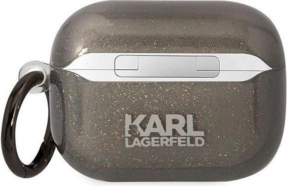Produktbild Karl Lagerfeld KLAPHNKCTGK Airpods Pro cover black/black Gliter Karl&Choupette (Kopfhörer Tasche)
