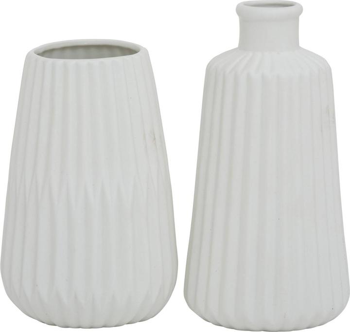 Produktbild Boltze Home Boltze Vasen Set Esko 2-teilig weiss matt, Blumenvasen aus Keramik, Ã¸ ca. 8,5 cm (1 x)