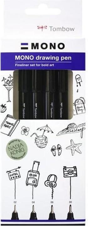 Actual product image Tombow Mono Drawing Pen (Black, 4 x)