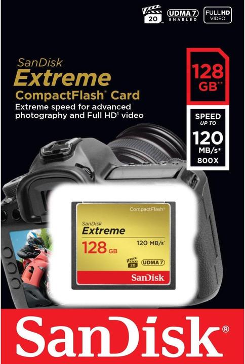 Produktbild SanDisk Extreme Compact Flash, 800x (128 GB, CF)