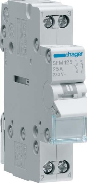 Hager HAG SFM125 Wechselschalter 25A 1S+1Ã 230V AC 1PLE