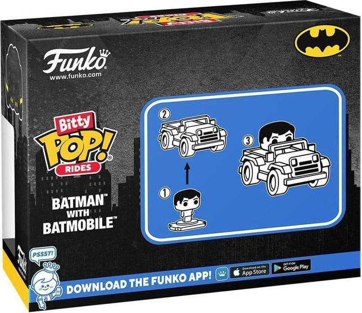 Actual product image Funko DC Comics Bitty POP! rides vinyl figure Batman w/Batmobile 2.5 cm