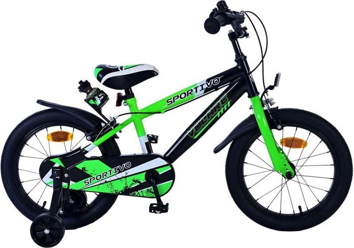 Image du produit Volare Sportivo Children's Bicycle - Jungen - 16 Zoll - grün schwarz - zwei Handbremsen (31679) (16")