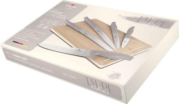 Actual product image BerlingerHaus Haus 6-teiliges Messerset mit Bambus Schneidebrett, Taupe Collection
