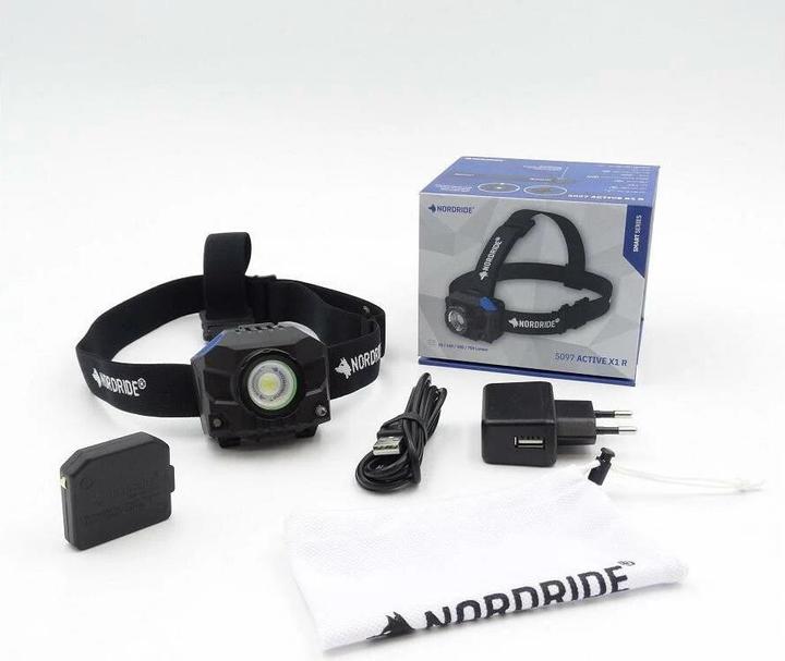 Immagine prodotto Nordride Lampada frontale LED Active X1 R, 700 lumen, IP65, nero (700 lm)