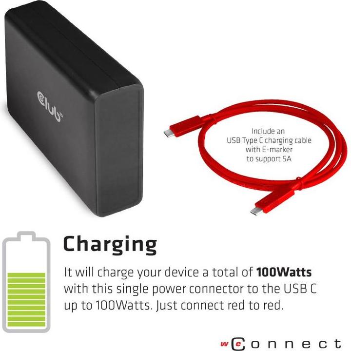 Image du produit Club 3D CSV-1564W100 (USB-C, 1 Ports)