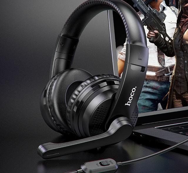 Actual product image Hoco - Wired Headphones Magic Tour (W103) - for Gaming, Jack, with Microphone - Black (Cable)