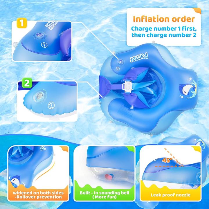 Actual product image Activity Board Swimming ring baby with UPF50+ sun canopy, swimming aid baby for the pool, adjustable