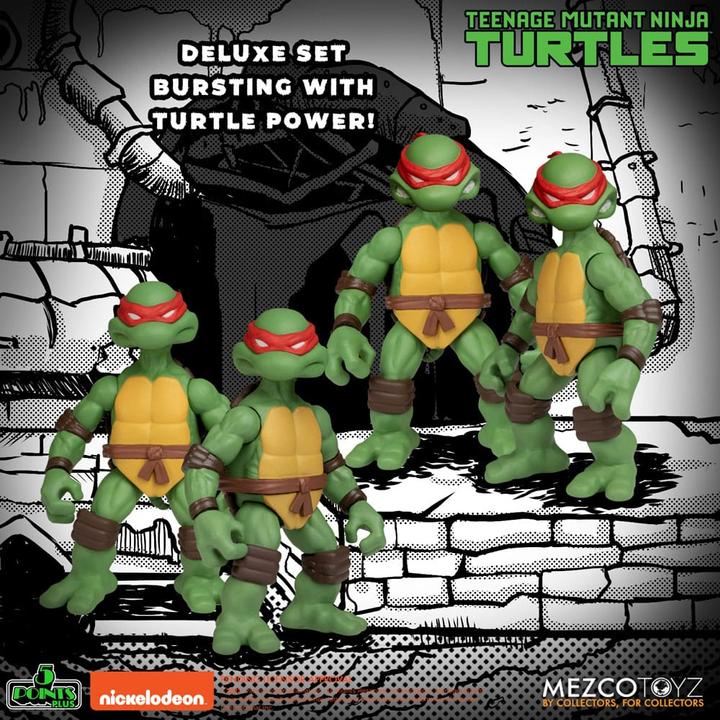 Produktbild Mezco Toys Teenage Mutant Ninja Turtles Actionfiguren Teenage Mutant Ninja Turtles Deluxe Set 8 cm