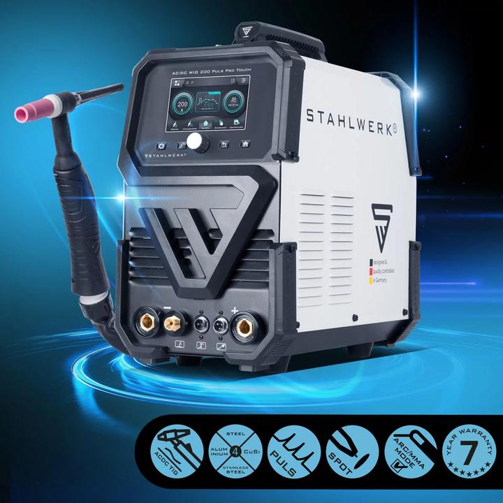 Actual product image Stahlwerk AC/DC TIG 200 Puls Pro Touch fully equipped gas-shielded arc welder